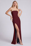 Vestido Formal Longo Floral Sem Alças Preto Sem Alças com Fenda