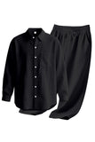 Conjunto Conjunto Masculino de Linho Azul Claro de 2 Peças