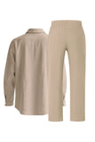Conjunto Conjunto Masculino de Linho Azul Claro de 2 Peças