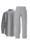 Conjunto Conjunto Masculino de Linho Azul Claro de 2 Peças