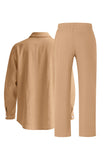 Conjunto Conjunto Masculino de Linho Azul Claro de 2 Peças