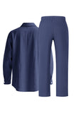 Conjunto Conjunto Masculino de Linho Azul Claro de 2 Peças