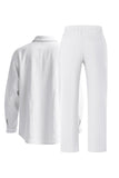 Conjunto Conjunto Masculino de Linho Azul Claro de 2 Peças