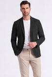 Blazer masculino preto com lapela de entalhe