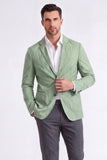 Blazer masculino Sage de lapela com entalhe Sage de um só abotoamento