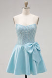 Vestido de Finalista Amarelo Espartilho A-Line Pearls com laço