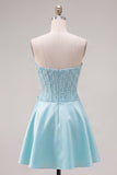 Vestido de Finalista Amarelo Espartilho A-Line Pearls com laço