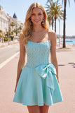 Vestido de Finalista Amarelo Espartilho A-Line Pearls com laço