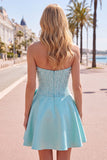 Vestido de Finalista Amarelo Espartilho A-Line Pearls com laço