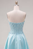 Vestido de Finalista Amarelo Espartilho A-Line Pearls com laço