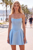 Vestido de Finalistas Sweetheart Pérolas Fúcsia Espartilho Linha A de Cetim