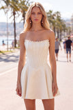 Vestido de Finalistas Sweetheart Pérolas Fúcsia Espartilho Linha A de Cetim