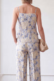 Fatos Jacquard de Duas Peças de Flor Azul de Dois Fatos Jacquard