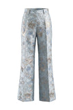 Blush Floral Peak Lapela de 2 peças com fatos femininos de abotoamento duplo com bolsos