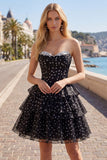 Espartilho branco A-Line Sweetheart Vestido de Finalistas com Franzes