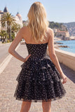 Espartilho branco A-Line Sweetheart Vestido de Finalistas com Franzes
