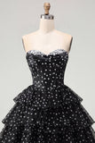 Espartilho branco A-Line Sweetheart Vestido de Finalistas com Franzes