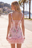 Vestido de regresso a casa com lantejoulas cor-decote quadrado com lantejoulas cor-decote quadrado e folhos
