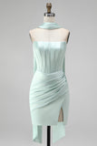 Espartilho Bodycon Bodycon Mint com Vestido de Finalistas com Fenda