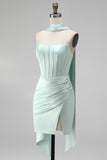 Espartilho Bodycon Bodycon Mint com Vestido de Finalistas com Fenda