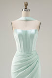 Espartilho Bodycon Bodycon Mint com Vestido de Finalistas com Fenda