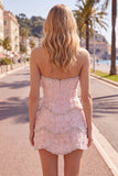 Vestido Bodycon Bodycon Sweetheart Pink com contas
