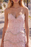 Vestido Bodycon Bodycon Sweetheart Pink com contas