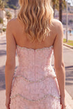 Vestido Bodycon Bodycon Sweetheart Pink com contas