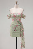 Vestido preto bodycon com flores de homecoming com faixa