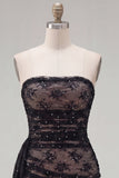 Vestido preto bodycon, justo, com missangas franzidas, vestido de boas-vindas e faixa