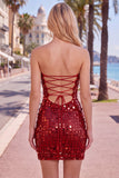 Vestido de Homecoming Bodycon Bodycon Dourado Dourado Cintilante Sem Alças