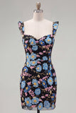 Vestido de Homecoming Bodycon Sweetheart bordado com lantejoulas amarelas