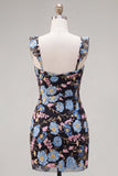 Vestido de Homecoming Bodycon Sweetheart bordado com lantejoulas amarelas