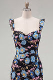 Vestido de Homecoming Bodycon Sweetheart bordado com lantejoulas amarelas