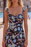 Vestido de Homecoming Bodycon Sweetheart bordado com lantejoulas amarelas
