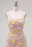 Vestido curto cor-de-rosa floral sem alças, bodycon bodycon com bordas