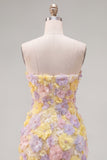 Vestido curto cor-de-rosa floral sem alças, bodycon bodycon com bordas