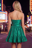 Vestido de Finalistas Verde-Escuro Verde Escuro com Folhos de A-Sing e Laço