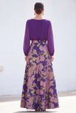Vestido Verde A-Line Bateau de 2 peças Jacquard Floral Long Mother Of the Bride