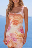 Vestido de finalistas com lantejoulas laranja Bodycon Bodycon brilhante