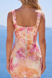 Vestido de finalistas com lantejoulas laranja Bodycon Bodycon brilhante