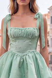Vestido de Finalistas Mini Pearl Pearl Little Fairy Tale com camadas e renda nas costas