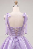 Vestido de Finalistas Mini Pearl Pearl Little Fairy Tale com camadas e renda nas costas