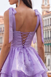 Vestido de Finalistas Mini Pearl Pearl Little Fairy Tale com camadas e renda nas costas