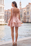 Vestido de Finalistas Mini Pearl Pearl Little Fairy Tale com camadas e renda nas costas