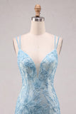 Vestido Curto de Regresso a Casa Curta Floral Bodycon Bodycon Azul Claro com Bordas