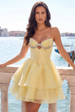 Vestido de Regresso a Casa em Espartilho Cor-de-Rosa em Linha A com Contas