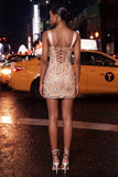Corset Bodycon Blush com gola alta, renda para trás, vestido de regresso franzido com cinta