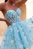 Vestido de Finalistas com Espartilho Espartilho A-Line e Renda nas Costas