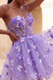 Vestido de Finalistas com Espartilho Espartilho A-Line e Renda nas Costas
